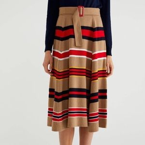 NWT United Colors of Benetton Striped Knit Skirt